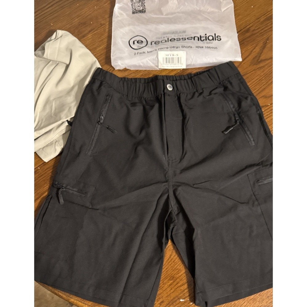 Real Essentials 2 Pack: Men's Hiking‎ Cargo Shorts Fishing Size Small pockets